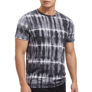 Camiseta de Manga Corta para Hombre, Tie-Dye, Corte Regular, Cuello Redondo, Diseño Casual a Rayas, 100% Algodón, Tejido de Punto - Product Image 5