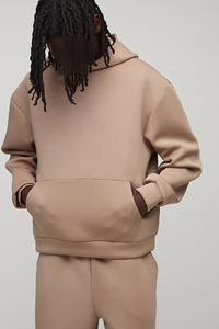High Quality Men's 2-Piece Tracksuit Set Hooded Sweatshirt Flared <b>Pants</b> Solid Color Letter Print 100% Cotton Casual Autumn Wear - Product Image 6