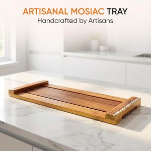 Bandeja de Servir de Madera Maciza Hecha a Mano con Asa, Diseño Simple y Elegante, Disponible con Acabado Natural Personalizado, al Mejor Precio - Product Image 6