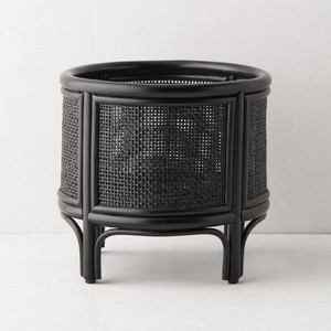 Wicker <b>Basket</b> Rattan Plant Stand Outdoors Hand Made Rattan Planter Shelf Holder <b>Display</b> Rack - Product Image 1