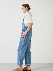 Salopette en jean tendance pour femme, coupe ajustée, douce et confortable, bretelles réglables, tenue décontractée streetwear - Product Image 2