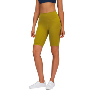 Mid Waist Regular Length Yoga Shorts Set for Women Red Bike Style Breathable Quick Dry Eco-Friendly Polyester/Nylon - Product Image 2