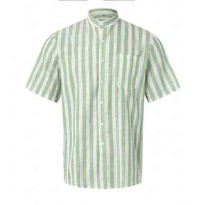 Camisa de algodón informal de verano para hombre, diseño OEM 2026, novedad, camisa de negocios popular con solapa a rayas y manga corta - Product Image 5