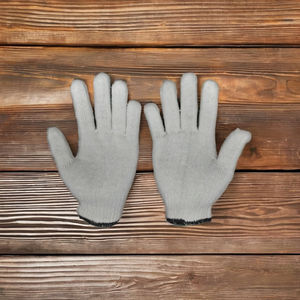 Gants de sécurité de travail blancs de haute qualité à usage général Flexible coton Polyester Durable toutes les tailles 12 paires poly-sac sans couture - Product Image 1