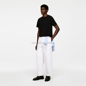 Camisetas lavadas extragrandes de algodón GSM 300 personalizadas para hombre Camisetas en blanco con estampado digital para hombre - Product Image 3