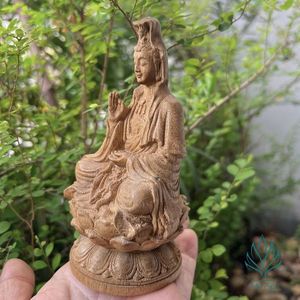 Top Quality <b>Religious</b> Figure Home Decor Wood Handicraft Guan Yin <b>Statue</b> AL-DK0023 Natural Agarwood Sculpture Traditional Design - Product Image 4