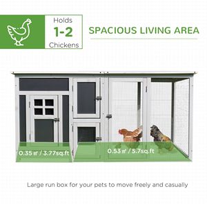 63-Inch Wooden Chicken Coop with PC Roof Backyard <b>Rabbit</b> Hutch and Poultry <b>Cage</b> Hen Pen & Run Box for Chickens & <b>Rabbits</b> - Product Image 3