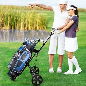 2-Wheel Folding Push <b>Pull</b> Golf <b>Cart</b> Trolley with Scoreboard Convenient Travel Companion for Golfers - Product Image 2