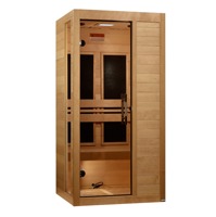 Sauna Inframerah 2 Orang Dalam Ruangan Kayu Hemlock Kanada Terapi Kesehatan Spa Rumah Berdiri Sendiri Kayu Solid Kontrol Sentuh Pintar Modern