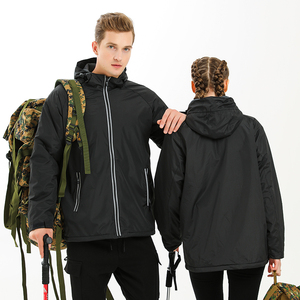 เสื้อแจ็คเก็ตบุผ้าสำหรับผู้ชาย ฤดูหนาว ผ้าแคนวาสหนา กันลม กันน้ำ เป็นมิตรกับสิ่งแวดล้อม คอตั้ง ซิปหน้า สีพื้น ไนลอน รับผลิตแบบ OEM - Product Image 4