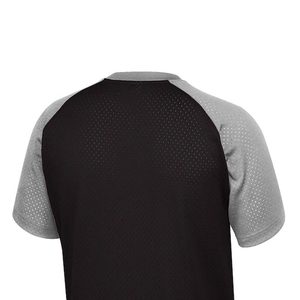 Vêtements de sport, vêtements d'extérieur, maillots de sport à manches courtes, col en V, couleur gris et noir, col en V, matériau personnalisé - Product Image 5