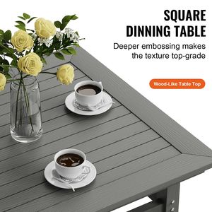 5-Piece All-Weather Garden <b>Set</b> <b>Square</b> Patio Dining Table and Chairs Small Outdoor Furniture HIPS Design - Product Image 4