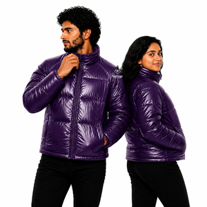 Veste unisexe Hiver Violette à col montant et fermeture éclair, manches longues, couleur unie, logo sur la manche gauche, style Régalia Maçonnique Héritage - Product Image 4