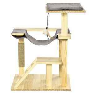 Torre di Lusso per Gatti con Tiragraffi, Arredamento per Animali Domestici, Struttura per Arrampicata e Gioco, Confezionata in Cartone - Product Image 4
