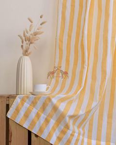 Cortinas de Algodón Clásicas con Estampado de Rayas de Calidad Premium para Ventanas Grandes y Puertas Corredizas de Vidrio - Product Image 4