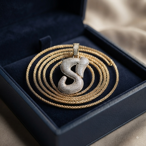 Colgante de Diamantes con Letra Cursiva Grande del Alfabeto, Personalizado con Iniciales, Estilo Hip Hop, de Plata 925 para Hombre, Chapado en Rodio con Moissanita - Product Image 5