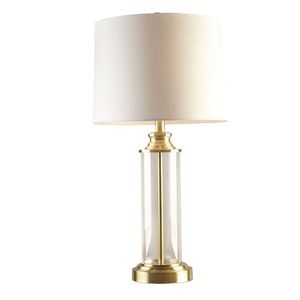 Set di 2 Lampade da Tavolo Cilindriche in Vetro Trasparente, Elegante Illuminazione per Arredamento Casa - Product Image 3