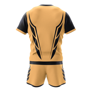 ชุดเสื้อฟุตบอลทีมแบบกำหนดเอง โพลีเอสเตอร์ 100% คอวี เอวยางยืด แขนสั้น สำหรับผู้ใหญ่ทุกเพศทุกวัย ไซส์ XS-XXXL - Product Image 4
