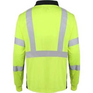 Professional <b>Hi</b> <b>Vis</b> Long Sleeve Polo <b>Shirt</b> Reflective Detail Utility Pockets High Visibility Workwear Design Style for Men - Product Image 2