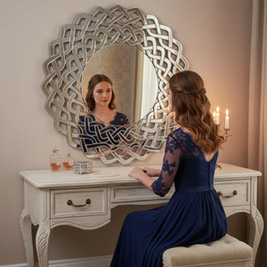 <b>Round</b> <b>Mirror</b> Wall Mounted Decorative <b>Mirror</b> 47 Inch for Living Room Bedroom <b>Bathroom</b> | Large Modern Home Decor Accent Piece - Product Image 4