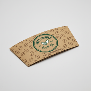 Fabricant vietnamien de manchons en papier kraft imprimés sur mesure pour gobelets à café, biodégradables, écologiques, résistants au micro-ondes, pour boissons - Product Image 1
