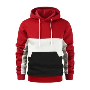 New In Men's Fashion Tricolor Matching Sweater Casual Hoodies for Men Comfortable Sweatshirt Mens Clothes