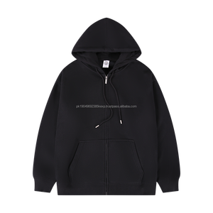 Sudadera personalizada de alta calidad para hombre, sudadera con cremallera de terciopelo de zorro plateado de manga larga en blanco - Product Image 4