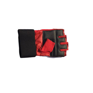 <b>Red</b> Half Finger Racing Gloves With Adjustable Wrist Strap And Non Slip Design For Outdoor Activities Unisex Leather Gloves - Product Image 2
