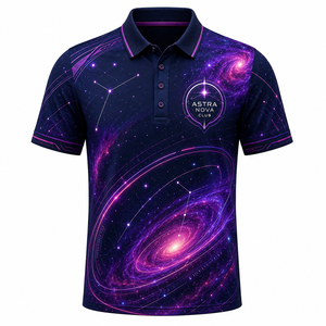 Polo à manches courtes pour homme Astra Nova Club, imprimé galaxie, séchage rapide, vêtements décontractés - Product Image 1
