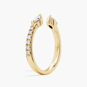 <b>Open</b> Round and Marquise Diamond <b>Ring</b> in Yellow Gold - Product Image 1