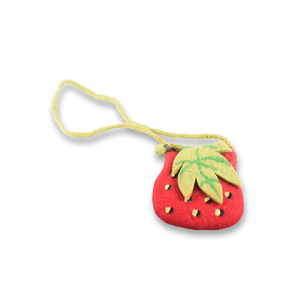 Sac en feutre à rayures fraises, style dessin animé, fait main, pour enfants et adolescents - Product Image 1