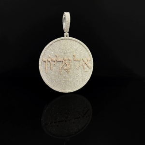 Pendentif en alliage plaqué or, style hip-hop, avec diamants givrés - Product Image 1