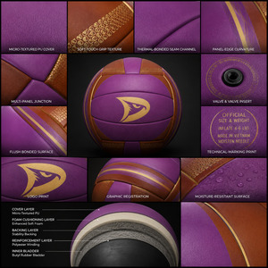 Balón de Voleibol de PU Termosellado, Tamaño Oficial 5 |   Balón de Fútbol Profesional de 18 Paneles con Tacto Suave para Interiores |   Logotipo Personalizado OEM al por Mayor - Product Image 5