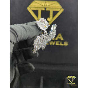 Pendentif personnalisé « Hiyah » en moissanite VVS, diamant, dessin animé, argent sterling 925, collier serti de pierres par Trisha Jewels - Product Image 5