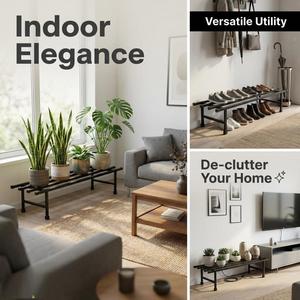 Ensemble élégant de supports pour plantes en métal, 1 support pour pot de fleurs en fer, support décoratif solide pour plantes, pour la maison, le jardin et la décoration intérieure - Product Image 2