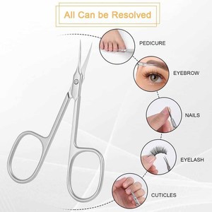 Tijeras para cutículas de acero inoxidable (para cortes finos de cutículas y restos de piel, cuidado seguro de las uñas, borde afilado) Plata Premium - Product Image 5