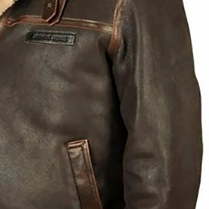 Men’s Sheepskin Leather <b>Jacket</b> – Plus Size <b>Fur</b> <b>Lined</b> Stand Collar Zipper Winter Custom Made - Product Image 3