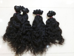 Arrow Exim Grade 12A Cheveux Humains Indiens Vierge Remy Double Trame Faite à la Machine Noir Naturel Ondulation Naturelle 100g - Product Image 3