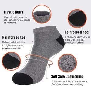 Wholesale Top Selling Men's Casual Premium Quality Athletic Socks Spandex/Nylon Material dyed Anti-Slip <b>Ankle</b> - Product Image 2