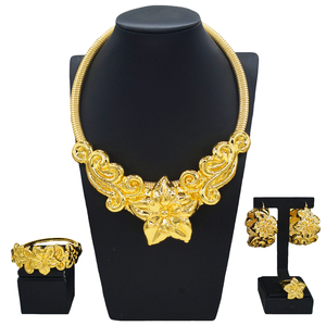 Juego de Joyería Yulaili de Alta Calidad, Estilo Italiano en Oro, para Bodas y Fiestas, Accesorios para Mujeres Africanas - Product Image 4