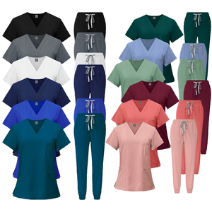 Conjunto de Uniforme Médico para Mujer, Cuello en V, Estilo Jogger, Tejido de Punto, para Uso Hospitalario - Product Image 6