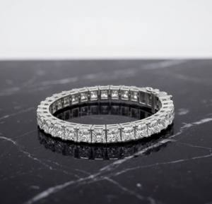 Bracelet tennis classique en or rose et diamants, fabriqué en argent sterling plaqué argent, élégance intemporelle et luxe pour femme, mariage - Product Image 6