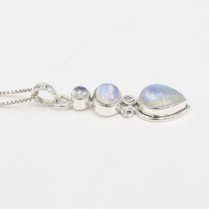 NIKHIL GEMS Pendentif Vintage Pierre de Lune en Argent Sterling Plaqué Or/Argent, Bijou de Déclaration avec Pierre de Naissance, pour Fiançailles - Product Image 2