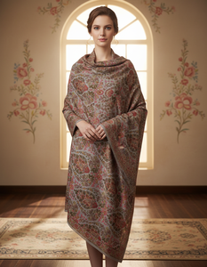 Chal Largo de Invierno 100% Pashmina para Mujer, Ecológico, con Bordado Floral/Geométrico, Transpirable y Duradero - Product Image 4