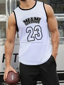 <b>Men's</b> Cotton/Bamboo Fiber Tank Tops XL Street Style Fitness Vest Solid Color Gym T-Shirt Running <b>Singlet</b> Design Undershirts - Product Image 3