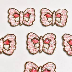 Cute Beaded Butterfly Bar <b>Accessories</b> Set Of 5 Pink White Decorative Fabric <b>Drinkware</b> <b>Accessories</b> - Product Image 2