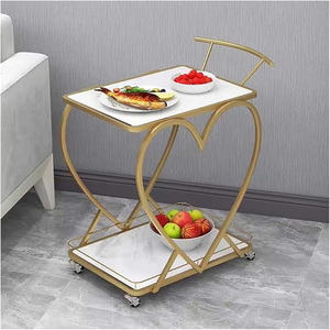 Modern Bar <b>Trolley</b> <b>With</b> Black Glass Storage Rack Bar <b>Trolley</b> Modern <b>Metal</b> 3-Tier Bar Cart - Product Image 6