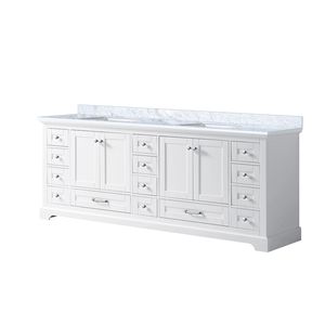 Mobile bagno doppio bianco con piano in marmo di Carrara 84 pollici L X 22 Pollici Mobili da Bagno D - Product Image 4