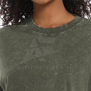 Camiseta de Mujer con Lavado Ácido, Corte Holgado, Precio Económico, Algodón Premium, Transpirable, para Uso Diario - Product Image 5