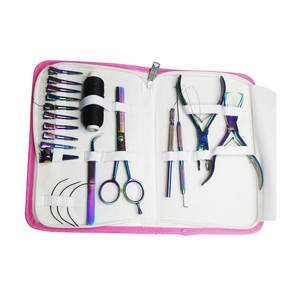 Kit d'outils pour extensions capillaires ZARNAB SURGICAL – Pinces métalliques, ciseaux, clips, installateur et extracteur de fils – Finition arc-en-ciel – Professionnel - Product Image 5